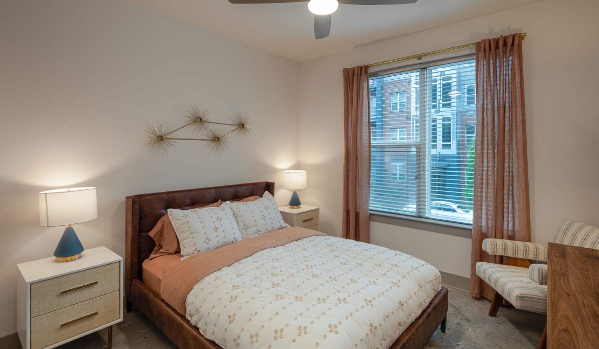 Apartment bedroom at Venable Durham Apartments in Durham, North Carolina