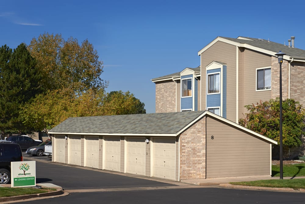 Garages at Alton Green Apartments in Denver, Colorado