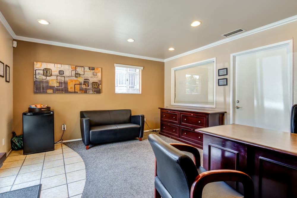 Community common area for resident use at Hillside Terrace Apartments in Lemon Grove, California