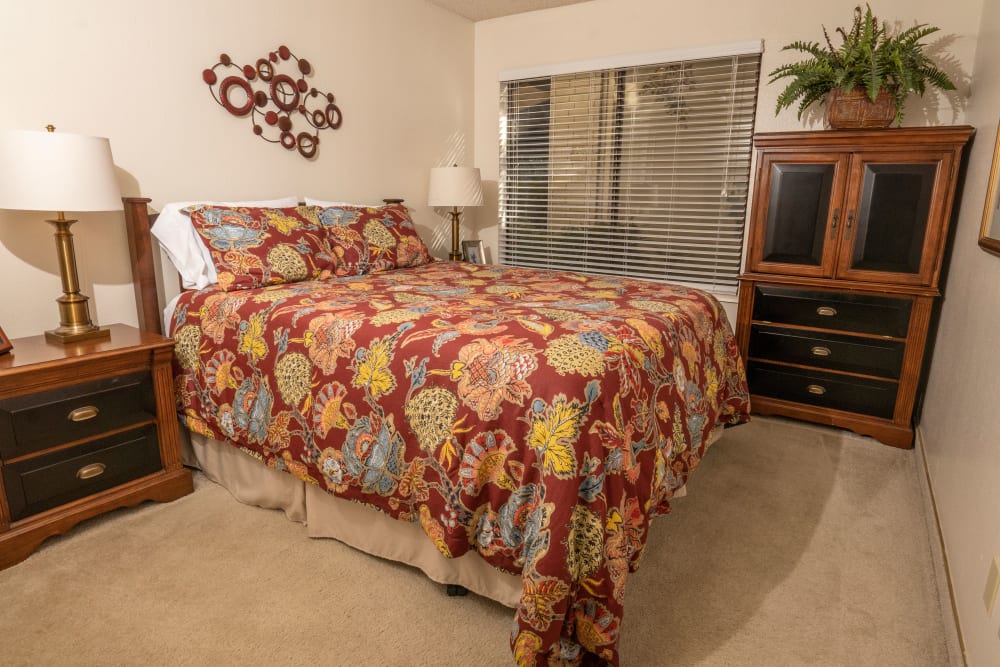 Spacious Bedroom at Campus Commons Senior Living in Sacramento, California