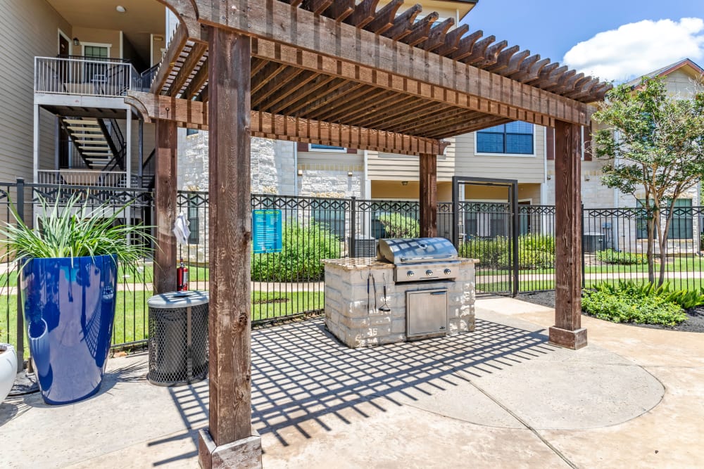Barbecue station at Park Hudson Place in Bryan, Texas