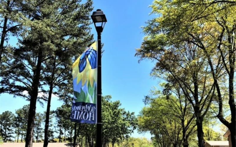 flag outside at The Village on Riverwalk in College Park, Georgia