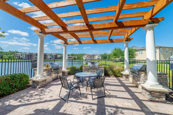Backyard whit a lake view at Integra Woods in Palm Coast, Florida