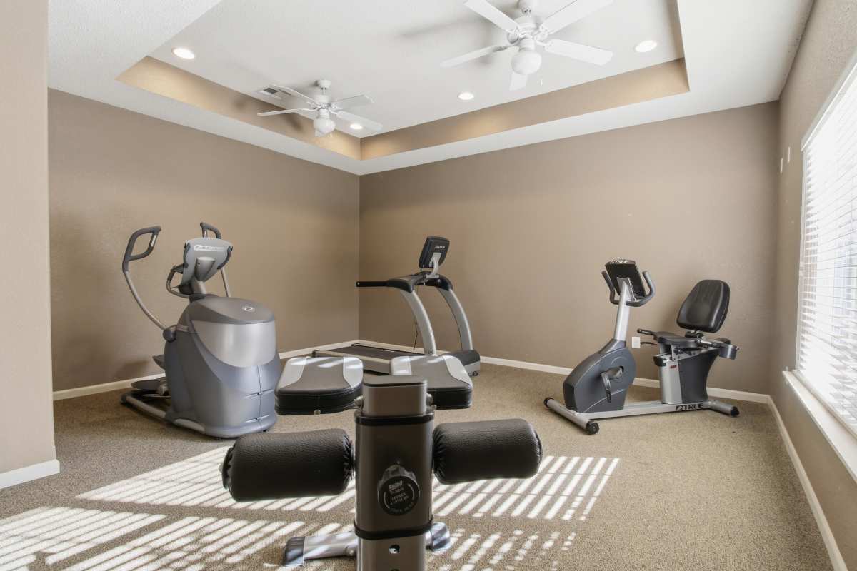Fitness center at Dunes Apartments in Seminole, Texas
