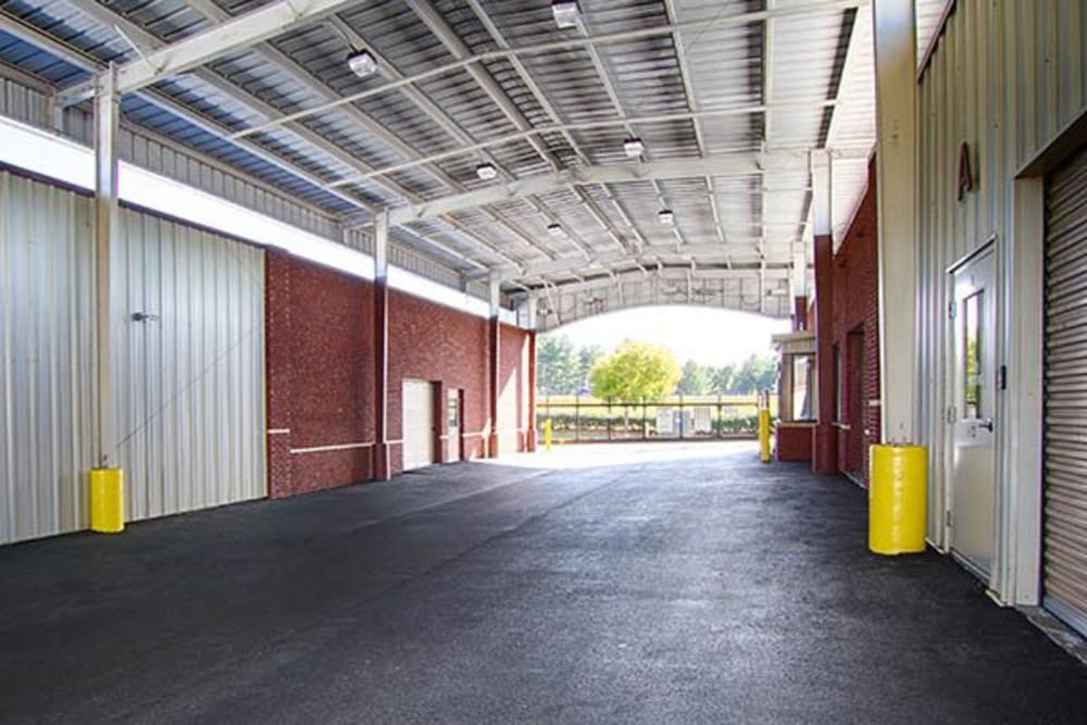 Drive-thru storage facility at Metro Self Storage in Rex, GA