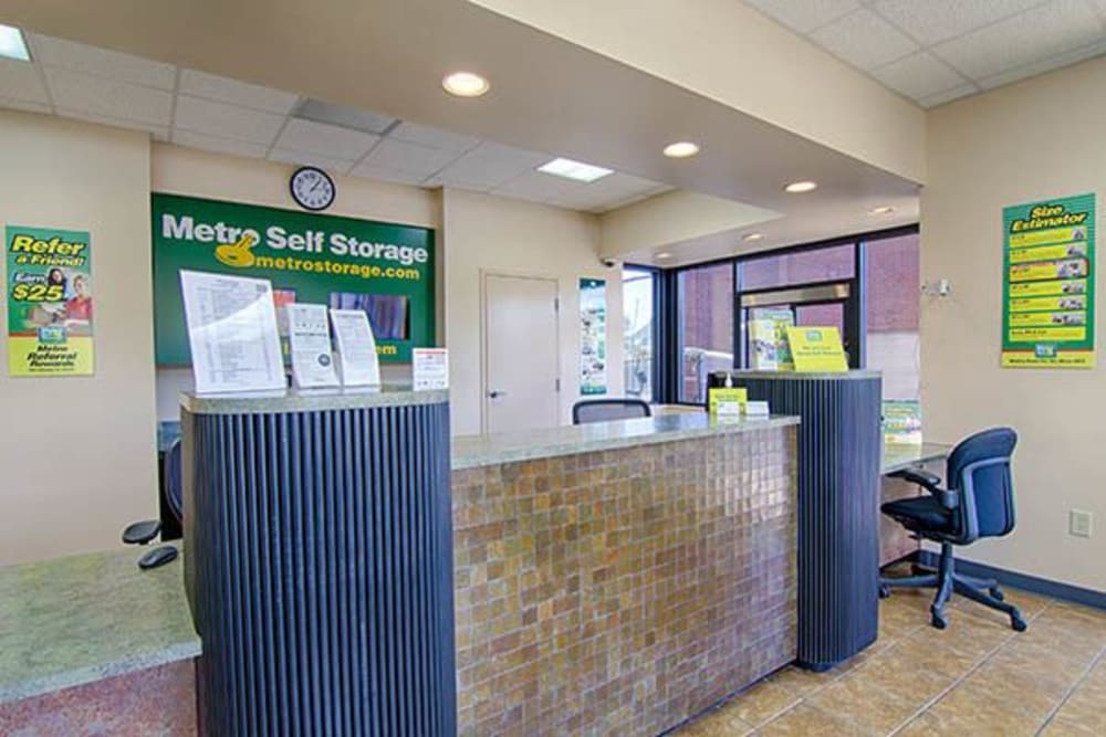 Office at Metro Self Storage in Rex, GA offers packing and moving supplies