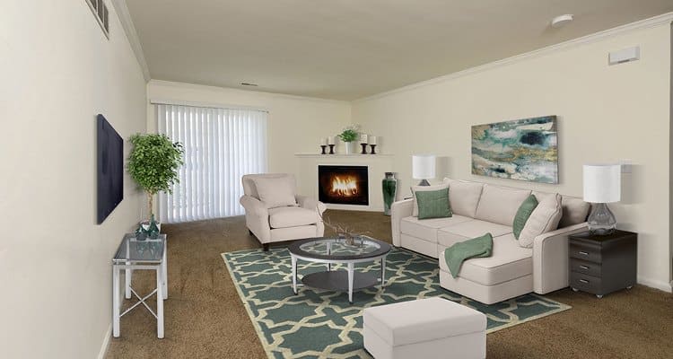 Gorgeous living room at Cannon Mills in Dover, Delaware