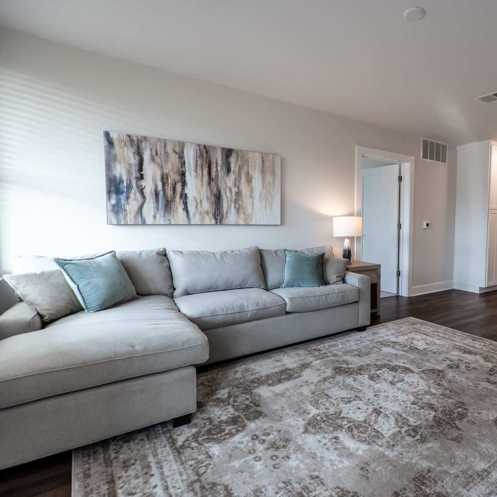 Apartment living room at The Cove in Port St Lucie, Florida