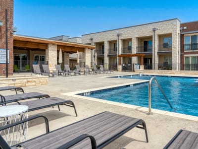 Sparkling pool at The Gates at Meadow Place in Willow Park, Texas