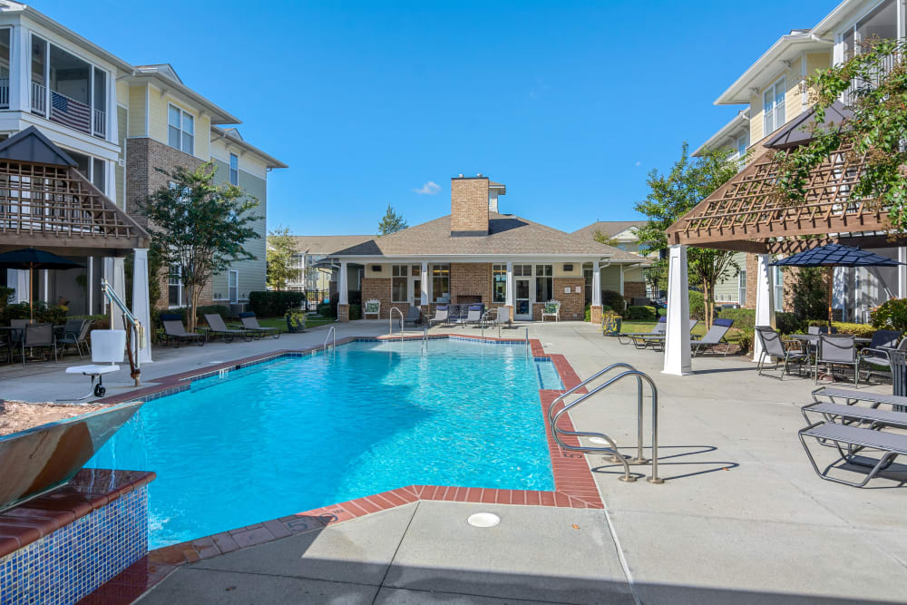 Swimming pool at the apartments at Cottage Trails at Culpepper Landing in Chesapeake, Virginia