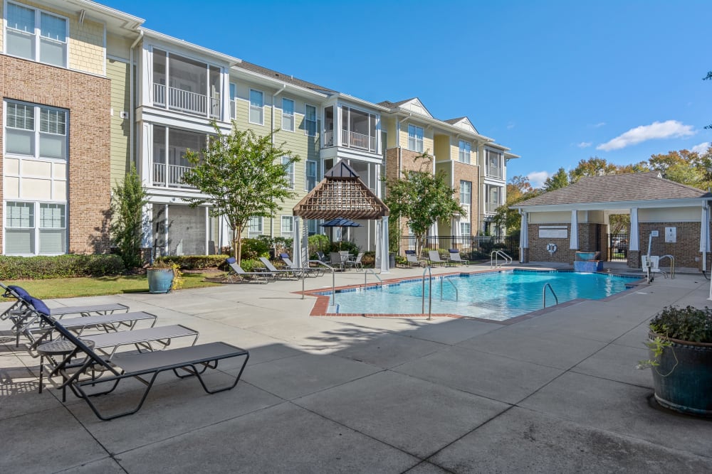 Resort-style swimming pool at Cottage Trails at Culpepper Landing in Chesapeake, Virginia