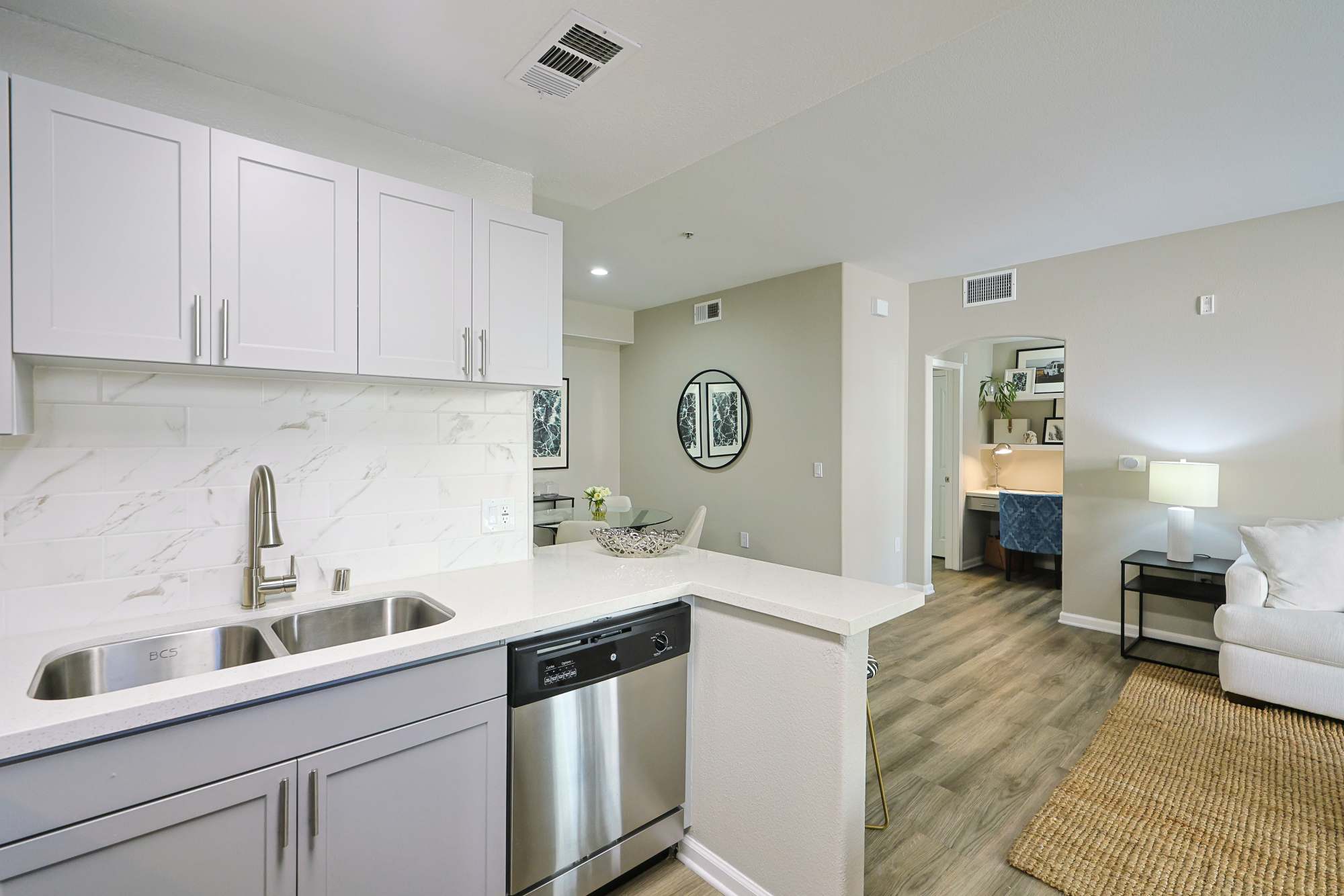 A view of kitchen with a dishwasher at Allure at Camarillo in Camarillo, California