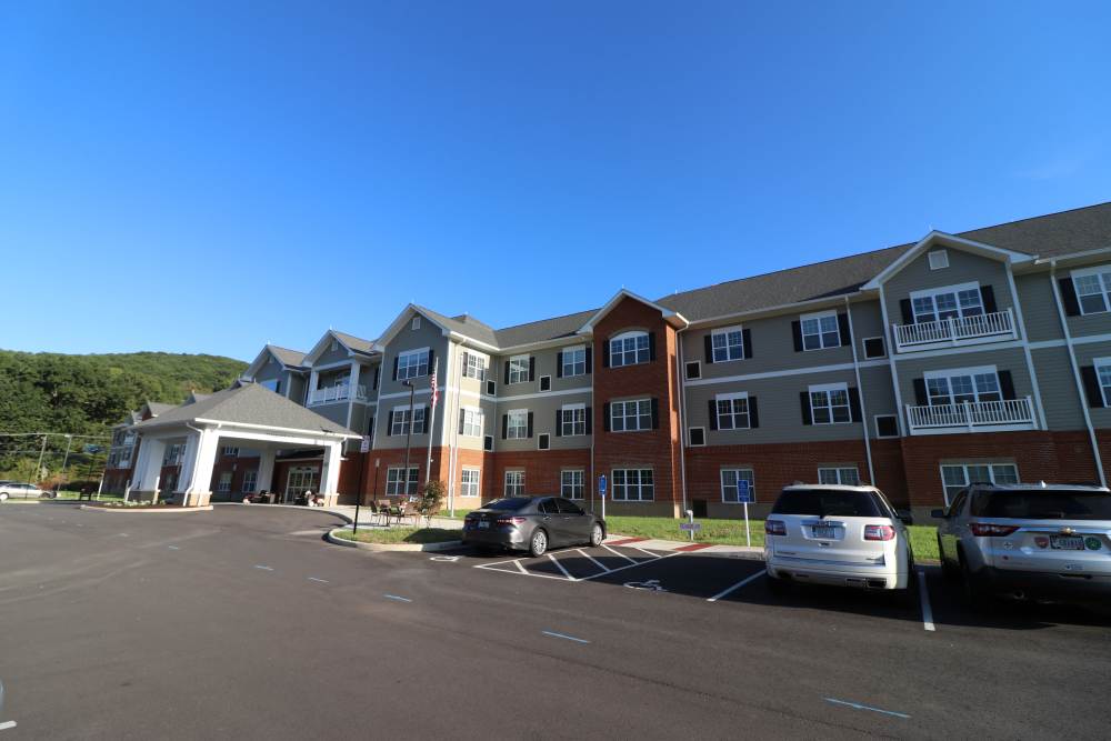 Exterior entrance at The Harmony Collection at Roanoke - Assisted Living in Roanoke, Virginia