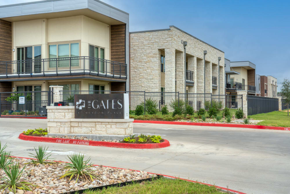 Exterior of apartments at The Gates at Meadow Place in Willow Park, Texas