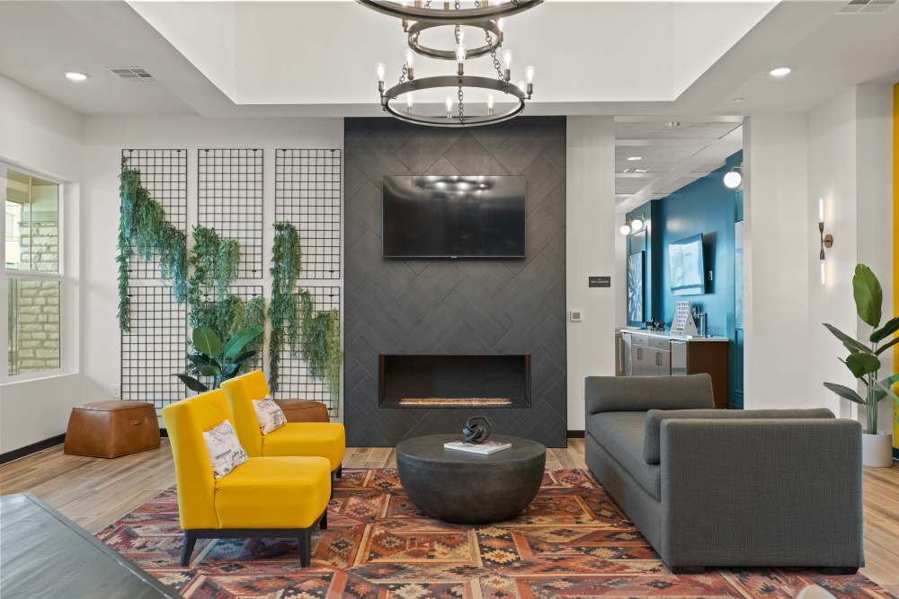 Clubhouse with fireplace at The Plaza Taos, Chandler, Arizona