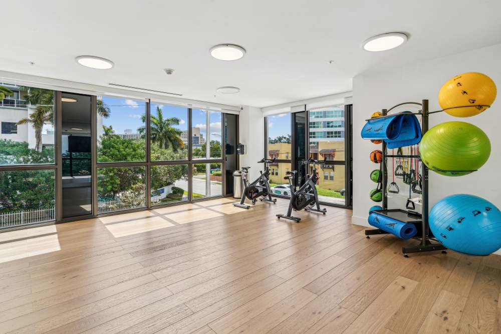 Fitness studio at Fifteen in Miami,Florida