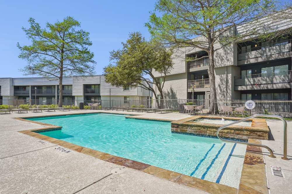 Sparkling pool water at Halston in Dallas, Texas