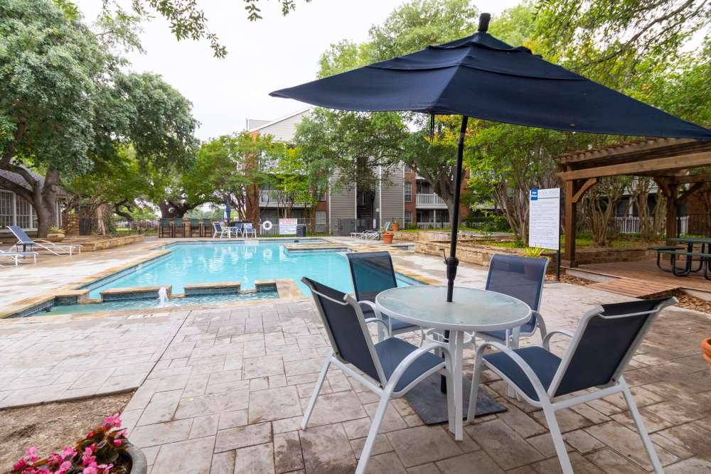Resort-style pool at Oak Ridge Apartments in San Antonio, Texas