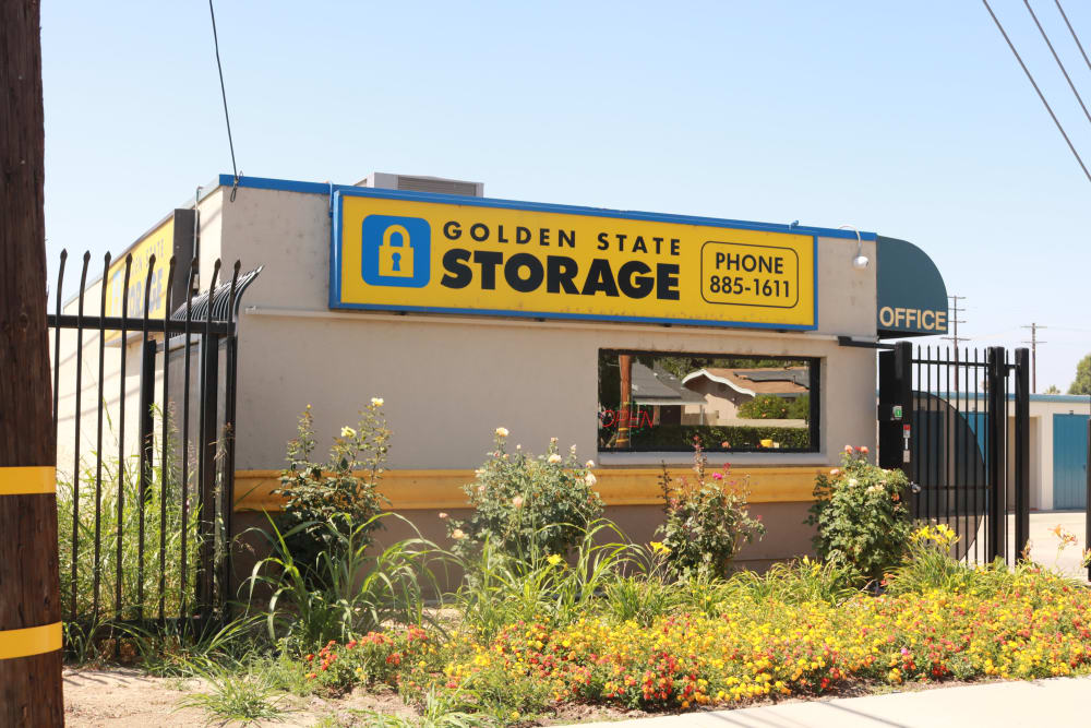 Outside of front gate at Golden State Storage - Northridge in Northridge, California