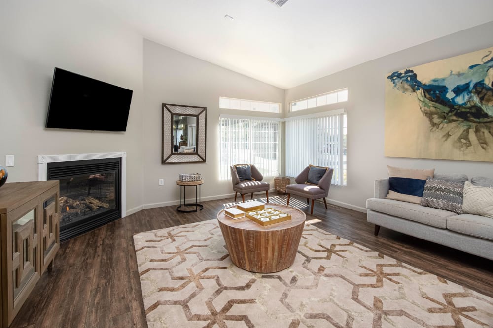 Living room at Creekside Village Senior Apartment Homes in Pittsburg, California