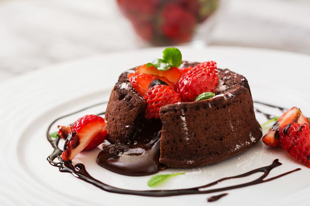 Cake for dessert at Brightwater Senior Living of Linden Ridge in Winnipeg, Manitoba