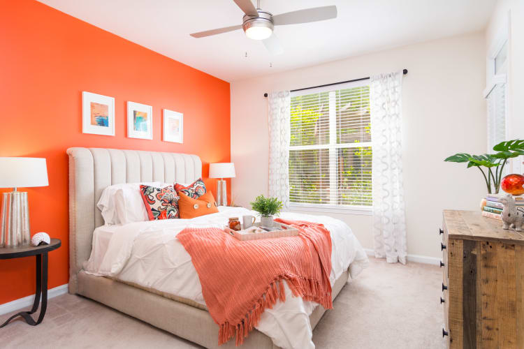 Spacious bedroom with large windows at City View in Atlanta, Georgia