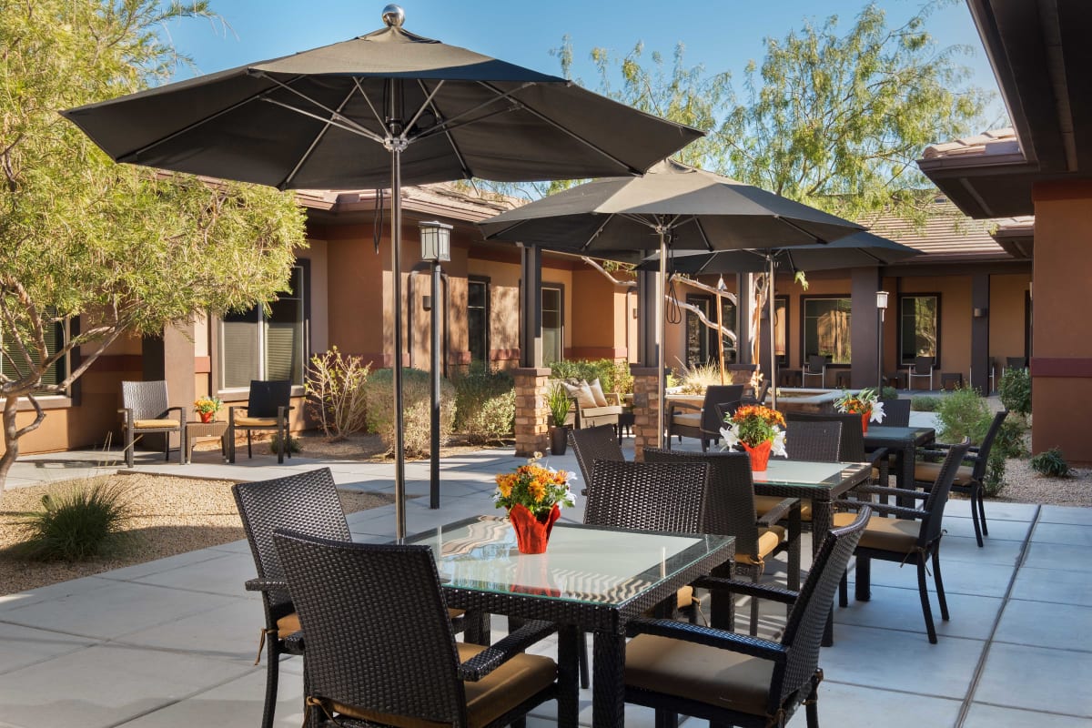 The common area at Avenir Memory Care at Scottsdale in Scottsdale, Arizona.