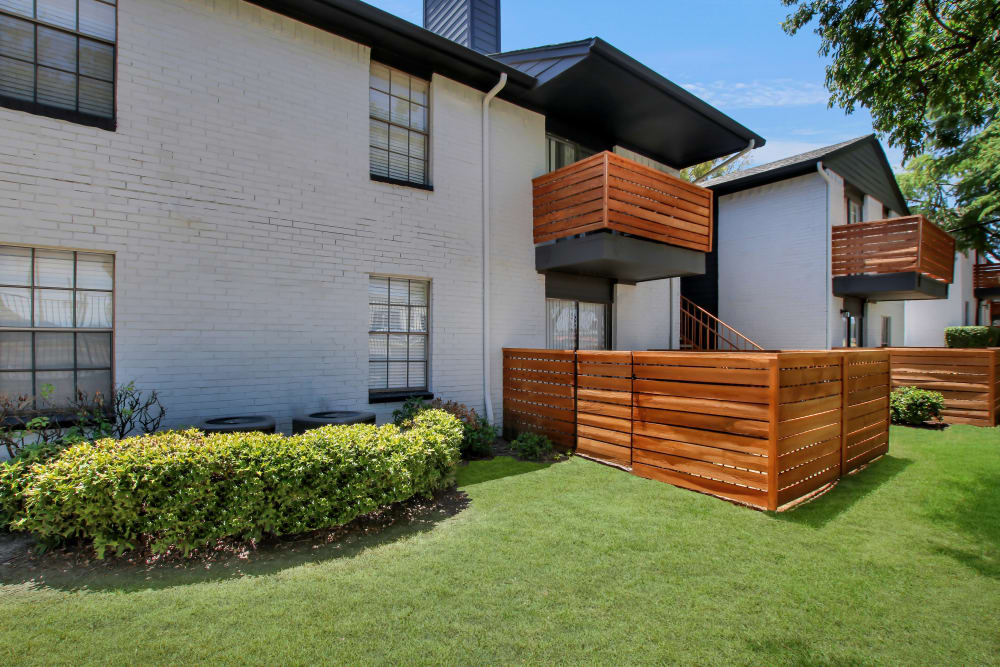 Spacious patio areas at Lockhart Apartment Homes in Mesquite, Texas