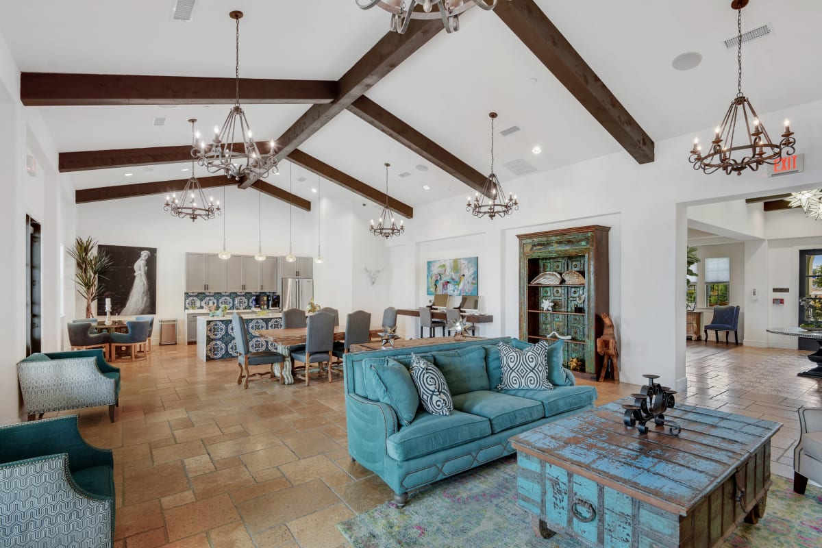 Rendering of clubhouse at Lantower Ambrosio in Pflugerville, Texas