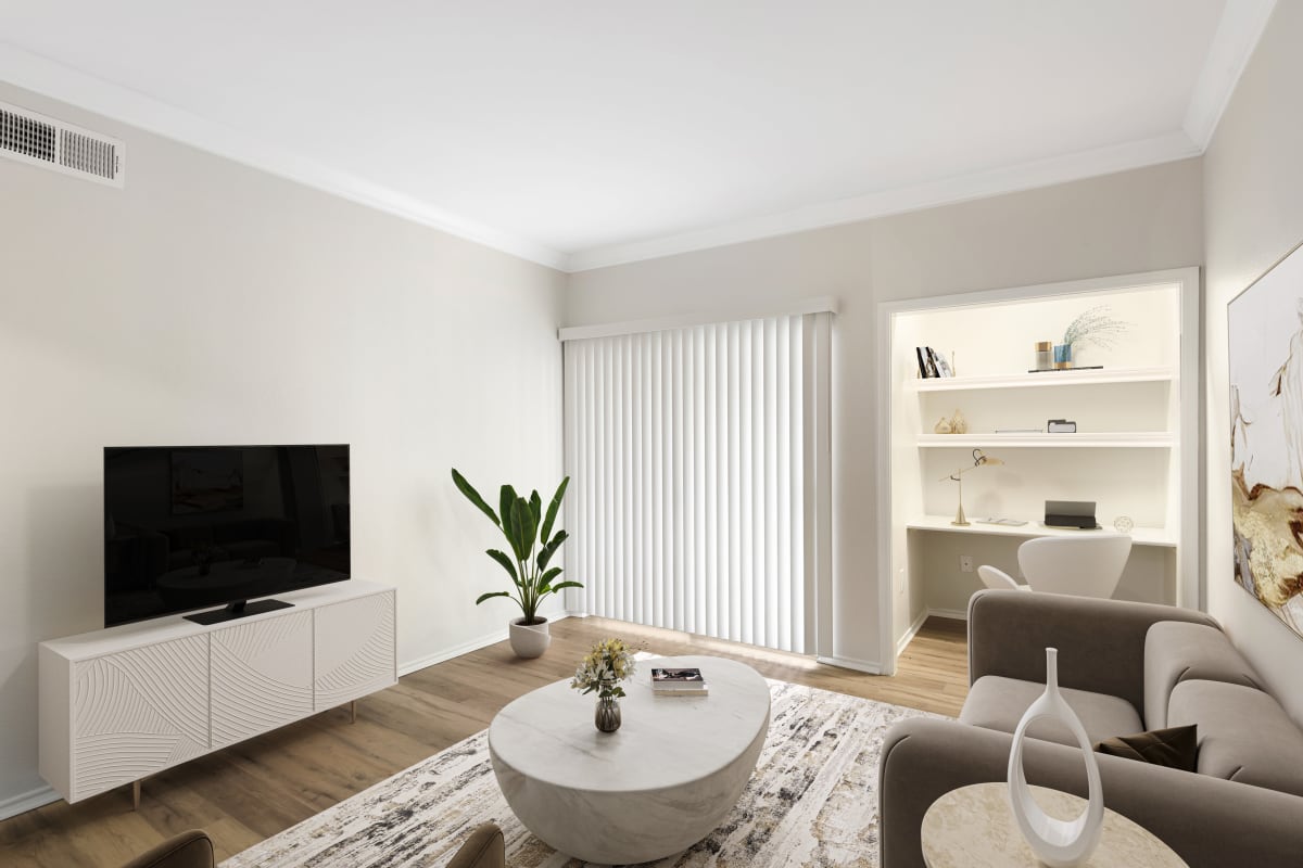 Rendering of modern living room at Lantower Round Rock in Round Rock, Texas