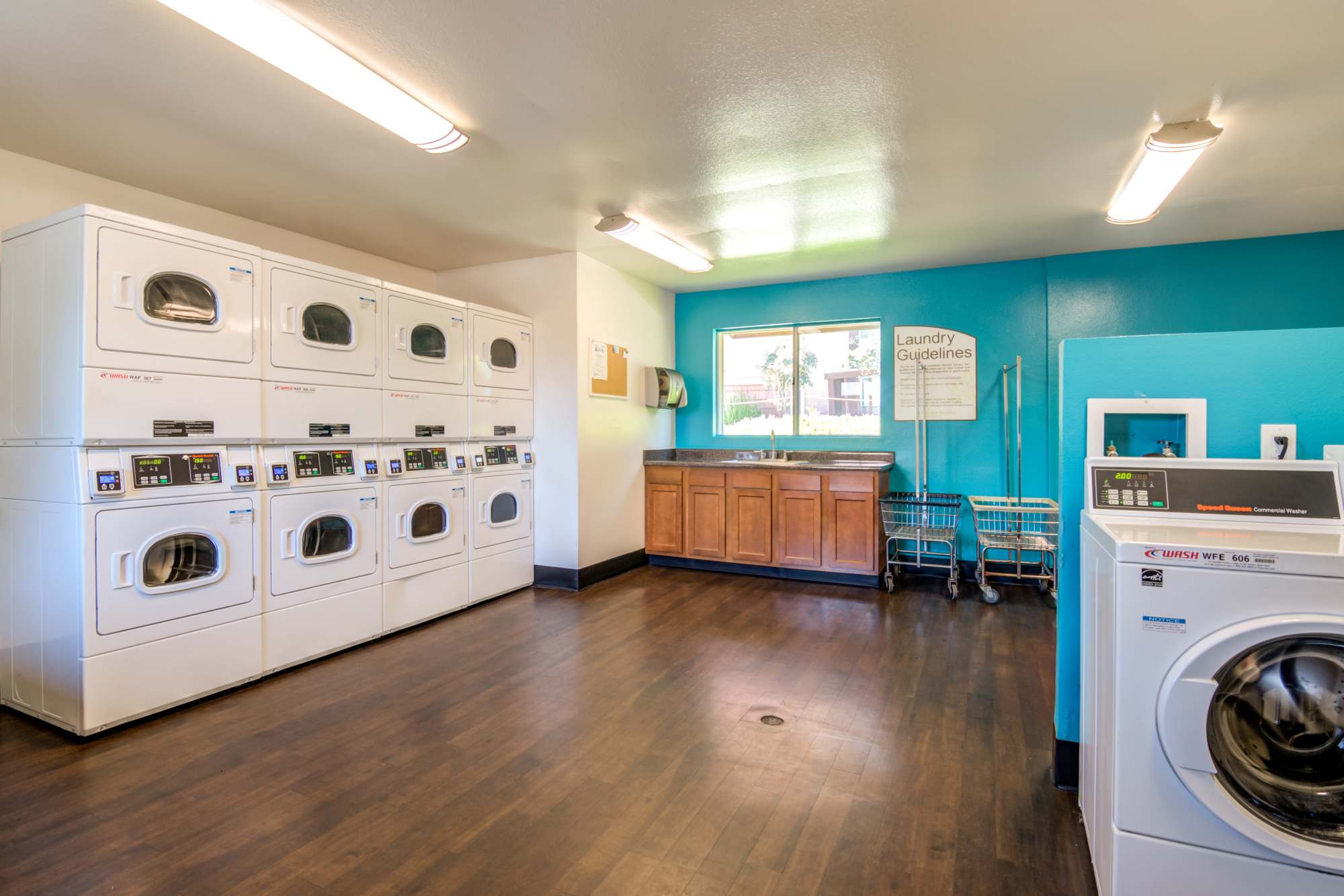 Laundry facility at Hillside Terrace Apartments in Lemon Grove, California