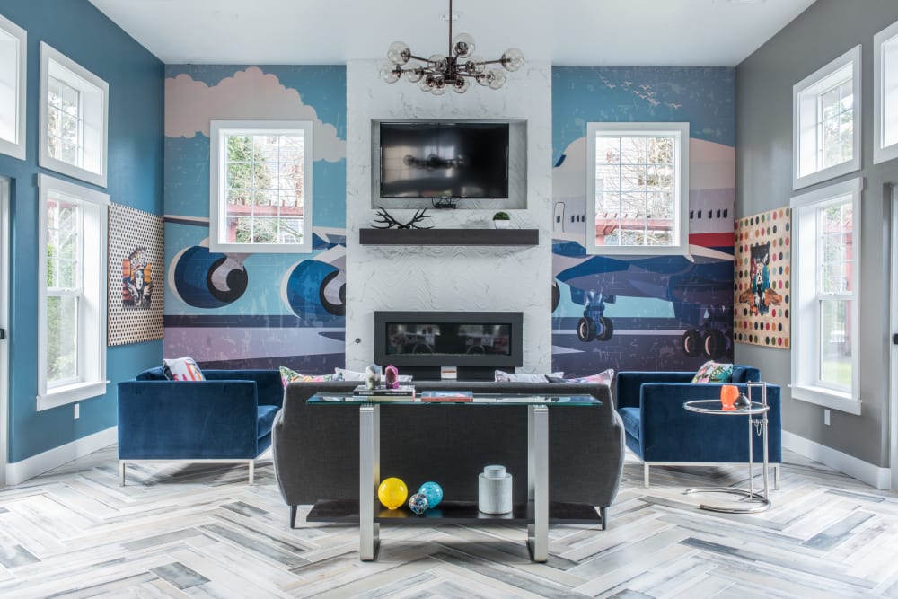 The trendy clubhouse at Brookside Village in Auburn, Washington