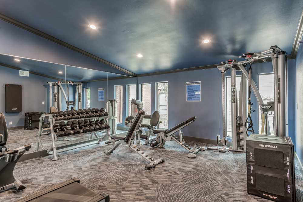 Fitness center at The Brighton in Houston Texas