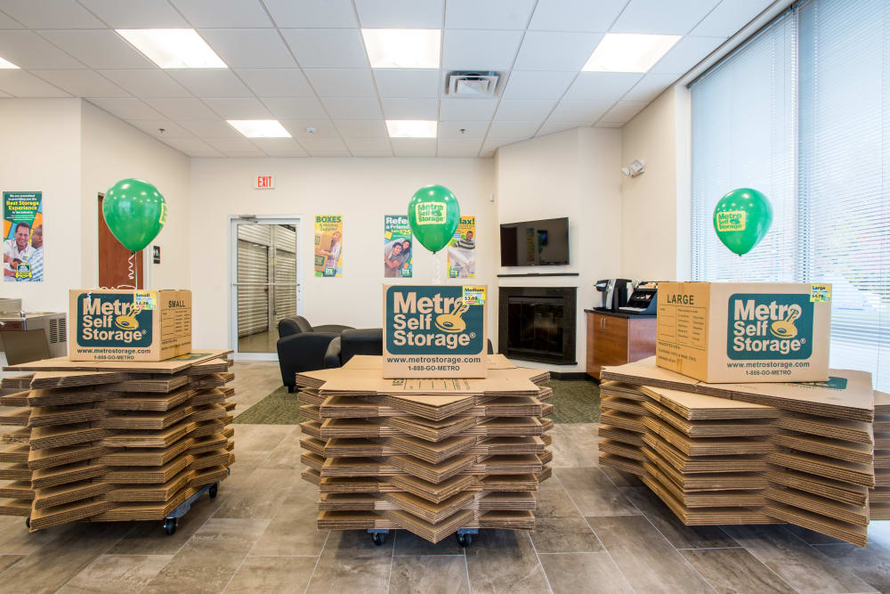 Packaging supplies at Metro Self Storage in Springfield, New Jersey