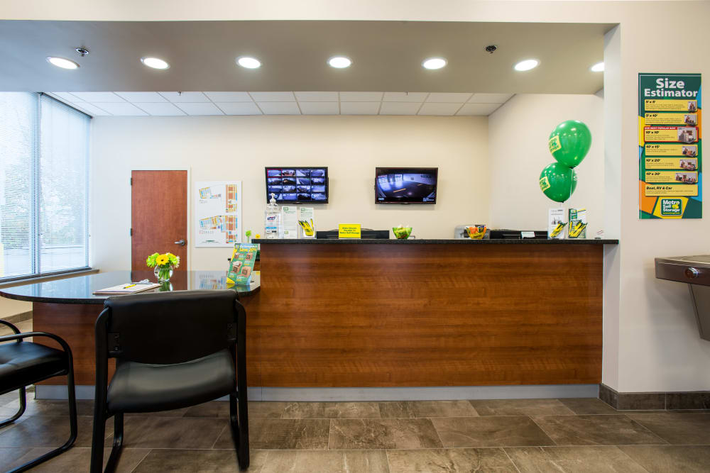 Leasing office reception at Metro Self Storage in Springfield, New Jersey