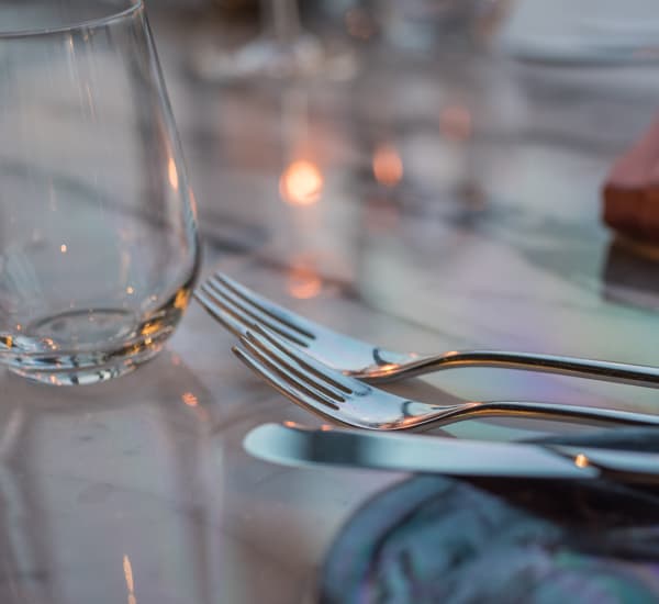 Table setting of a restaurant near The Lodge on El Dorado