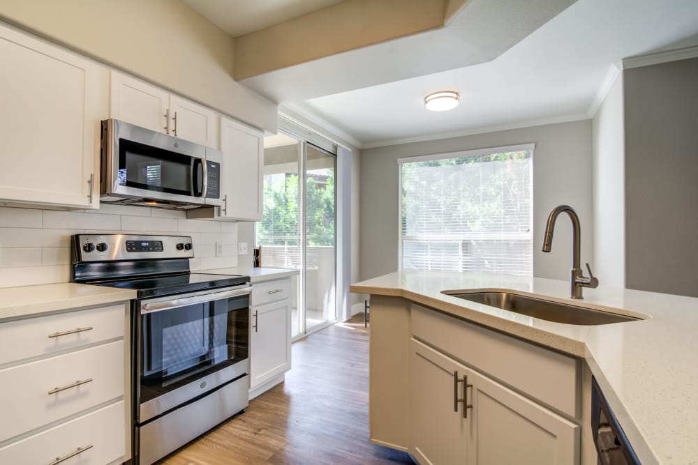 Modern kitchen at apartments in Chandler, Arizona