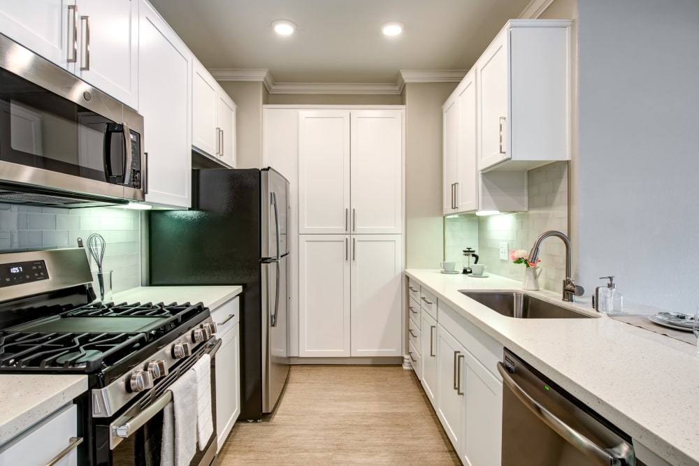Modern kitchen at Avana North Hollywood Apartments in North Hollywood, CA