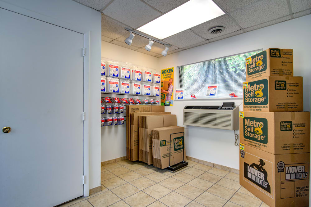 Storage supplies such as boxes and tape for sale at Metro Self Storage in Knoxville