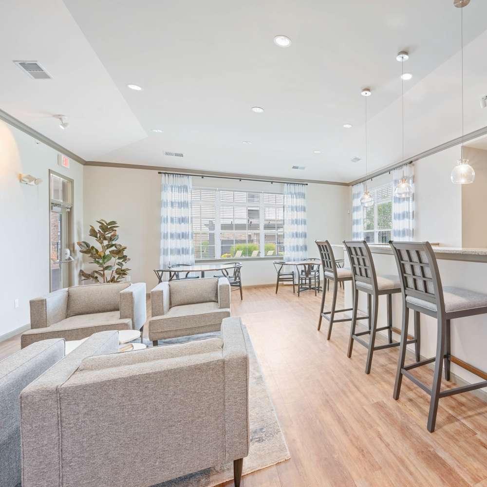 Clubhouse Interior with Wood Flooring at Celtic Crossing in St. Peters, Missouri