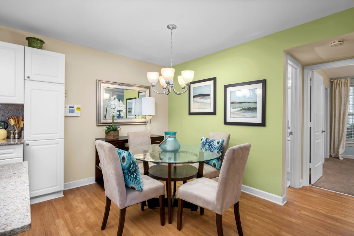 Wood plank flooring at Columbus Station Apartments at Town Center, Virginia Beach, Virginia