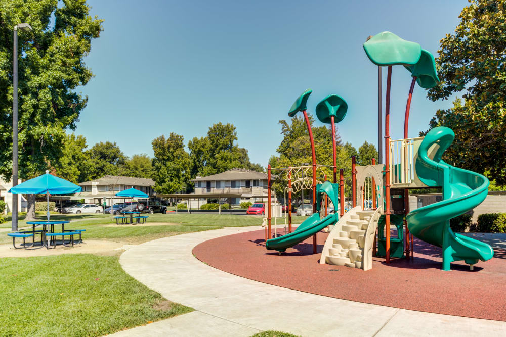 The playground at The Woodlands Apartments in Sacramento, California