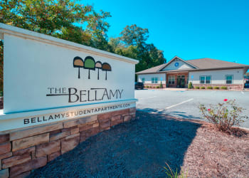 Exterior sign at Bellamy Dahlonega in Dahlonega, Georgia