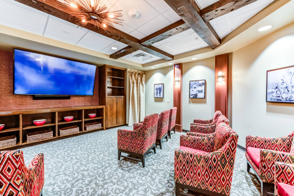 Brightly decorated game room at Quail Park at Shannon Ranch in Visalia, California