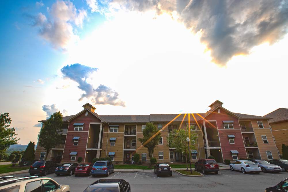 Front view of apartment at Overlook Terraces in Louisville. KY