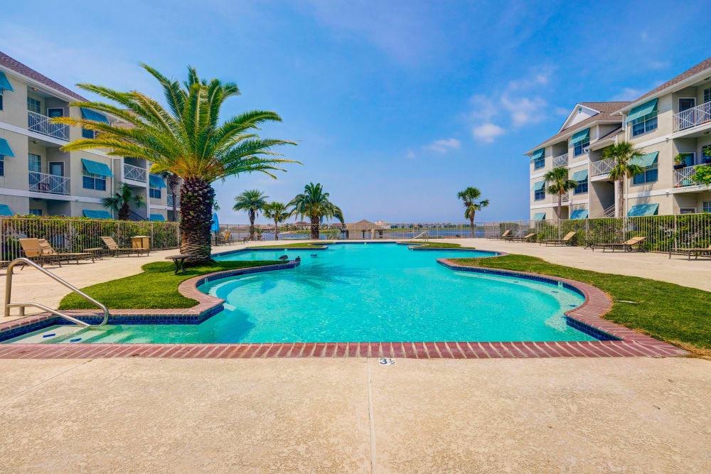 Resort-style swimming pool at Harborside Apartment Homes in Slidell, Louisiana