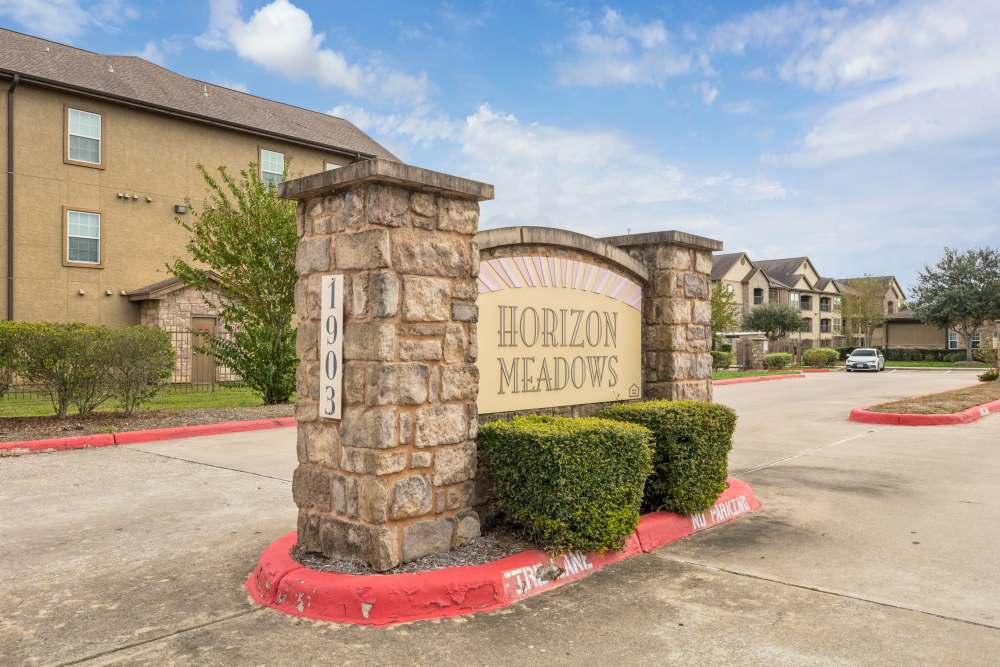 Property signage at Horizon Meadows in La Marque,Texas