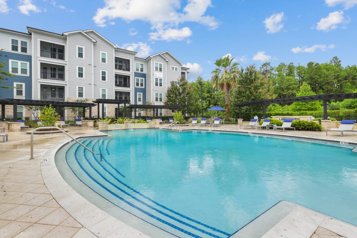 Rendering of luxury pool at Lantower Asturia in Odessa, Florida