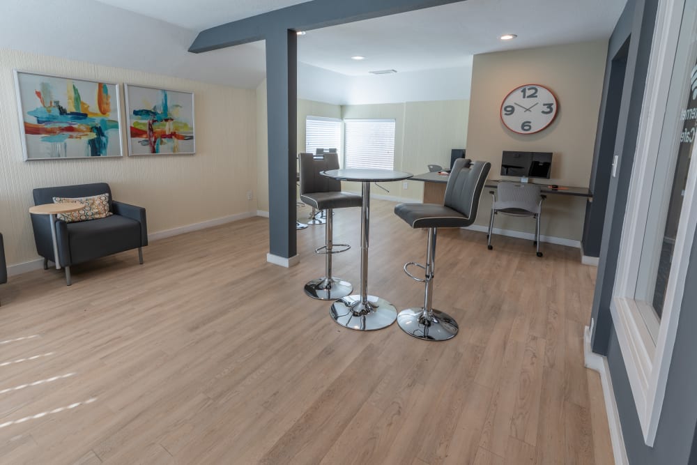 Stay connected with computers in the community business center at Shadowbrook Apartments in West Valley City, Utah