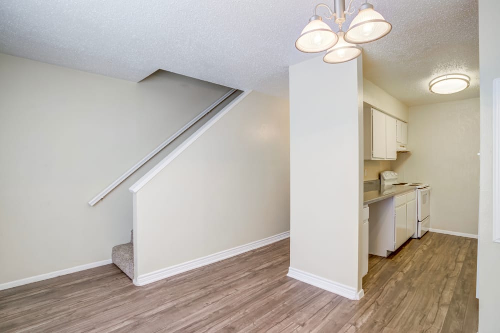 Move-in ready apartment with hardwood style flooring at Riverstone Apartments in Bryan, Texas